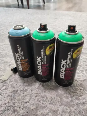 Montana Cans 313096157177 Black 400ml Formula Set Of 3 Graffiti Street Art Mural Spray Paint Cheap