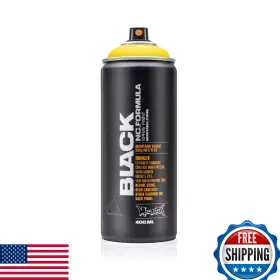 B005jz81pw Montana Gold Cans Black Spray Paint 400ml - Power Yellow Fast-drying Multi-surface