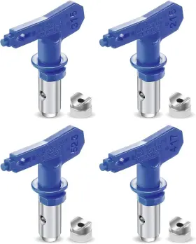 Mudder-215-315-417-523 Mudder 4 Pieces Reversible Spray Tips 215 315 417 523 Silver Blue