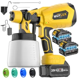 Cps-40b Muylux 4.0ah Cordless Paint Sprayer 800w Electric Spray Gun With 5 Nozzles And 3 Pa