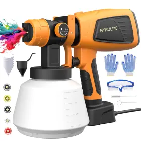 My001 Mymulike Paint Sprayer Power Electric Spray Gun 1000ml Capacity Container 5 Nozz
