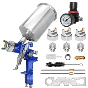 Nf-002-1 Nefepho Auto Hvlp Paint Spray Gun Kit 1.4/1.7/2.0mm Nozzles 1000cc Cup And Gauge