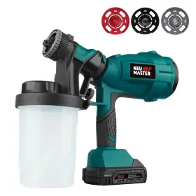 Neu Master 633696954519 Cordless Paint Sprayer Spray Gun With 3 Patterns And Ad