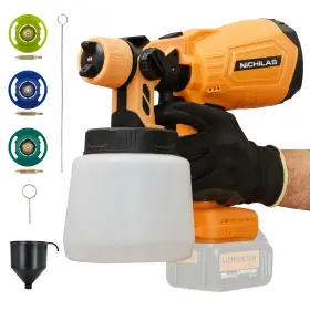 Nichilas 653871732350 Cordless Paint Sprayer Compatible With Dewalt 20v Battery Brushless
