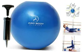 4332487008 Oak Mountain Products Mini Exercise Ball With Pump - 9 Inch Small Bender For Stability Blue