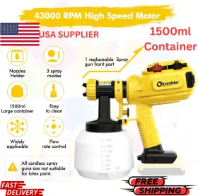 Okwelder 726084952522 High Pressure Cordless Electric Paint Sprayer Handheld Spray Tool1500mlnew