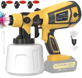 Deweichajiao01 Onefinsh Cordless Paint Sprayer For Dewalt 20v Max Battery Powerful And Portable Pa Inch