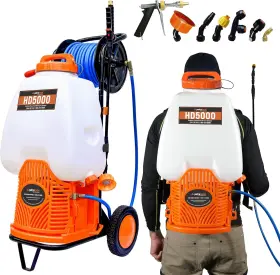 Hd5000-pro2 Petra Petratools Battery Backpack Sprayer With Hd5000 Reel White Black Orange