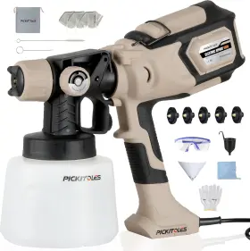 1000w Pickitoles 445041850888 Hvlp Paint Sprayer High-efficiency Electric Spray Gun With 6 Nozzles Varia