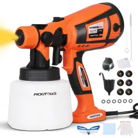 Epq-6x-orange-1 Pickitoles 1000w Paint Sprayer Hvlp Electric Spray Gun For Painting With 6 Brass N