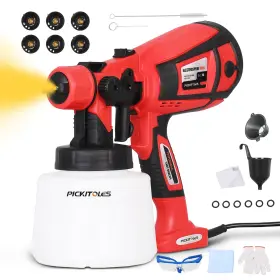 Epq-6x-red-1 Pickitoles 1000w Paint Sprayer Hvlp Electric Spray Gun For Painting With 6 Brass N