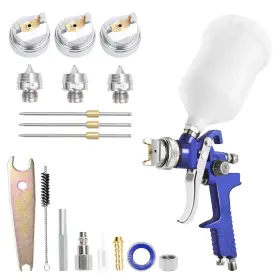 Hk827-p Pntgreen Hvlp Air Spray Gun With 1.4/1.7/2.0mm Nozzles And Paint Sprayer Accessories