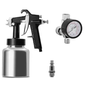 Hl112 Pntgreen Lvlp Siphon Spray Gun Air Paint Sprayer With Flow Regulator Pr