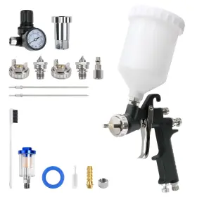 W400-p Pntgreen Hvlp Spray Gun Kit Air Paint Sprayer For House Painting With 1.3/1.5/1.7mm No