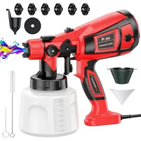 Pokk 735881117720 Paint Sprayer 850w Hvlp Electric Spray Gun 6 Copper Nozzles And 3 Spr