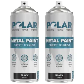 B084hdpt5k Polar Specialist Coatings Satin Black Direct To Rust Spray Paint - 2 X 13.5 Fl O