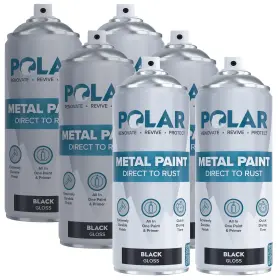 B0c7d1qh6z Polar Specialist Coatings Metal Spray Paint - Gloss Black 6x 13.5fl Oz Rust Protection