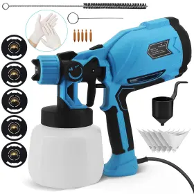 H4400 Pomelotree Paint Sprayer Hvlp Spray -700w High Power 5 Nozzles And 3 Patte