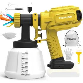 P02dw Powuse 600w Cordless Hvlp Paint Sprayer For Dewalt 20v Battery Not Included