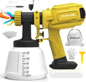 Pd02-dw Powuse 600w Cordless Hvlp Paint Sprayer For Dewalt 20v Battery Not Included