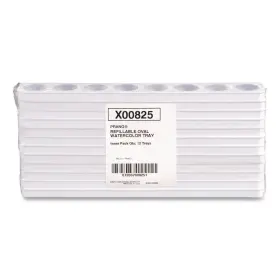 X00825 Prang Refillable Oval Watercolor Tray - White 12/pack New