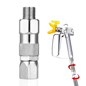 G6tmih7i Prasacco 558061 1 Airless Spray Swivel Connector Stainless Steel 1/4 Inch 360 Degrees Silver