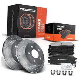 Apbrps263 Premiumpartswhosale 10.94 In 278 Mm Disc Brake Rotors Ceramic Pads Kit Rear Drilled And Slotted