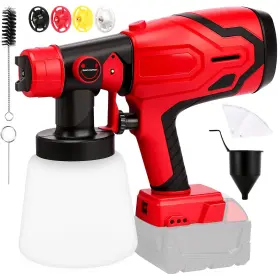 85042 Qulimetal Paint Sprayer For Milwaukee M18 18v Battery No 4 Nozzles And 3 Patter