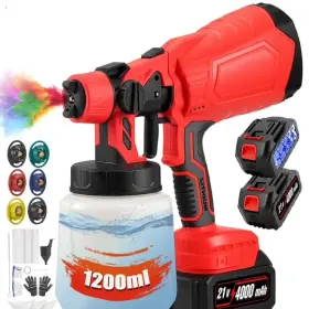 800w Reloive 830374457806 Cordless Paint Sprayer High Power Spray Gun With 2pcs 4000mah