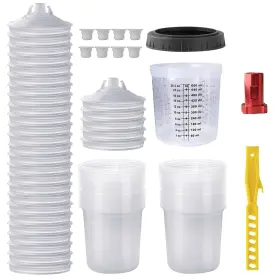 Bl108 Roiketu Disposable Paint Mixing Cup Kit Hvlp Sprayer Gun Cups With 30 Cu