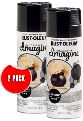 Rust-oleum 020066455255 Imagine Craft And Hobby Spray Paint Chrome Black 10 Oz. - 2 Pack