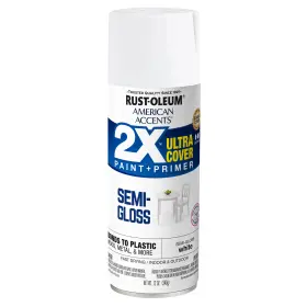 Rust-oleum 320066134694 White American Accents 2x Ultra Cover Semi-gloss Spray Paint 12 Oz 6