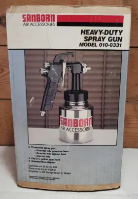 010-0331 Sanborn Heavy Duty Spray Gun Model Without Perators Manual And Box