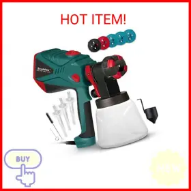 Scuddles 445042272238 Hvlp Paint Sprayer Gun With 1200 Watt Power 5 Nozzle Tips And Easy Cl