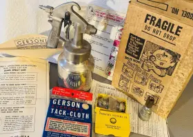 106.15581-084 Sears Vintage Paint Sprayer Air Gun Model 106.15581 Box-paperwork-attachments