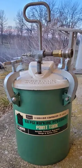 106.161030 Sears 3 Gallon Paint Tank 60 Psi With Regulator Gauge Safety Valve