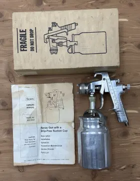 919-15634 Sears Craftsman Professional Paint Spray Gun And 1 Quart Drip Free Cup