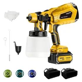 2x3.0ah Sellomax Yt-1007 Paint Sprayer Airless&cordless With Battery 4 Nozzles 3 Patterns Adj