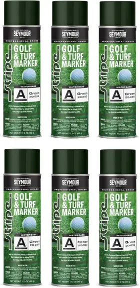 Seymour 20-695 Stripe Athletic Golf/turf Marker Spray Paint Green 6 Pack 17oz