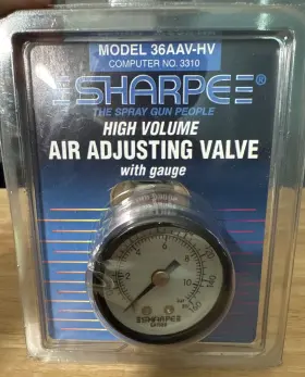 36aav-hv Sharpe Air Adjusting Valve Gauge Automotive Paint Sprayer 3310 1/4 Inch