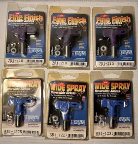 751-210 Sherwin-williams Nib Lot Of 6 Reversible Airless Paint Spray Gun Tips Fine Wide