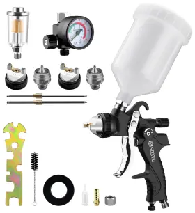 Sk2008-001 Sicopro Hvlp Air Paint Spray Gun With 1.4/1.7/2.0mm Nozzles For Cars And House Diy Pa Inch