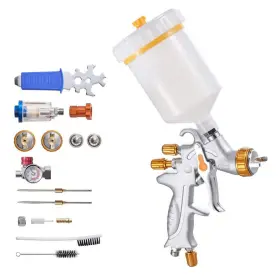 Qdpqzlspqhvlg05wz001v0-250825 Skyshalo Hvlp Air Spray Gun Gravity Feed Paint Sprayer With 3 Nozzles