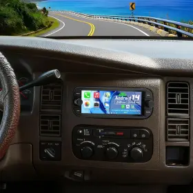 Qj0175x-ddo-us-hwc-tn Slakerbe Android 14 Double Din Car Stereo Upgrade Radio For Dodge Durango 2002 2003 2