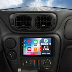 Qj0750x-ct2-us-hwc-tn Slakerbe Android 14 Double Din Car Stereo Upgrade Radio For Chevy Trailblazer 2002-200