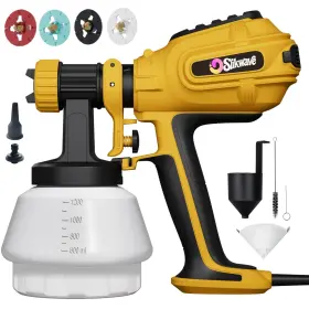 Slikwave 772864443896 Paint Sprayer 850w Hvlp Spray Gun With 1400ml Detachable Container Ochre