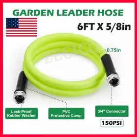 Hg0324 Smokvape Short Garden Hose 5/8 In X 6 Ft With Swivel Grip Handle And Aluminum Fittings