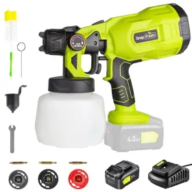 Snapfresh 971494042057 Cordless Paint Sprayer Power And Hvlp With 4.0ah Li-ion Battery &