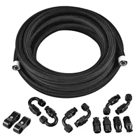 Kt00468bb Speedwow Tuning Ptfe Fuel Line Kit An10 E85 Nylon Braided Hose 16ft 1/2 Inch Id 10an