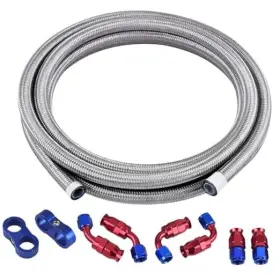 Kt00615an6sr-hw Speedwow Tuning Ptfe Fuel Line Kit An6 E85 Hose 10ft Stainless Steel Braided Ls 6an